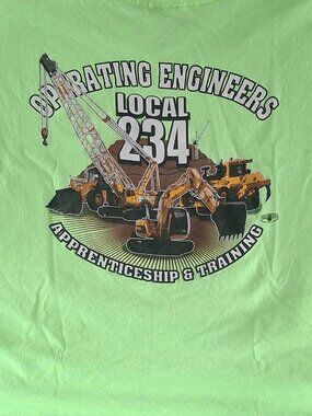 T Shirt Construction Heavy Equipment Operating Engineers Local 234 Size 2XL XXL